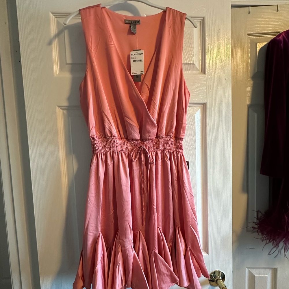 Coral  Sleeveless Dress